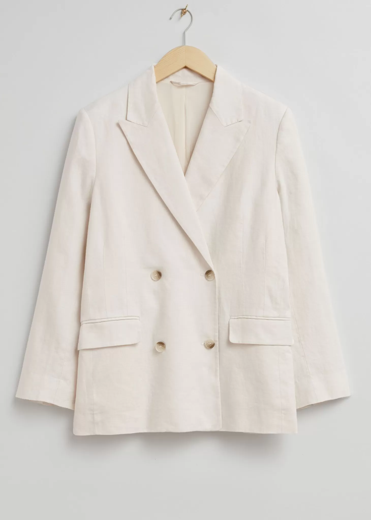 Sale & Other Stories Afslappet Dobbeltradet Linned Blazer Flode